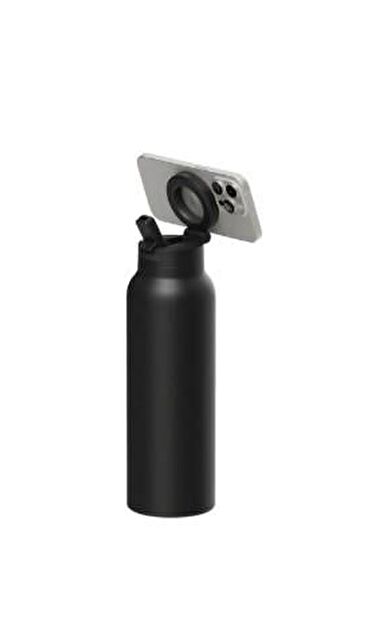 Ringo Pro Pipetli, Telefon Tutuculu Termal Çelik Termos 710 ml Siyah