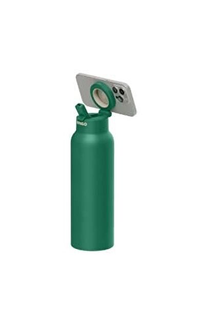 Ringo Pro Pipetli, Telefon Tutuculu Termal Çelik Termos 710 ml Yeşil