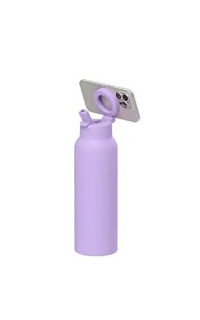 Ringo Pro Pipetli, Telefon Tutuculu Termal Çelik Termos 710 ml Lila