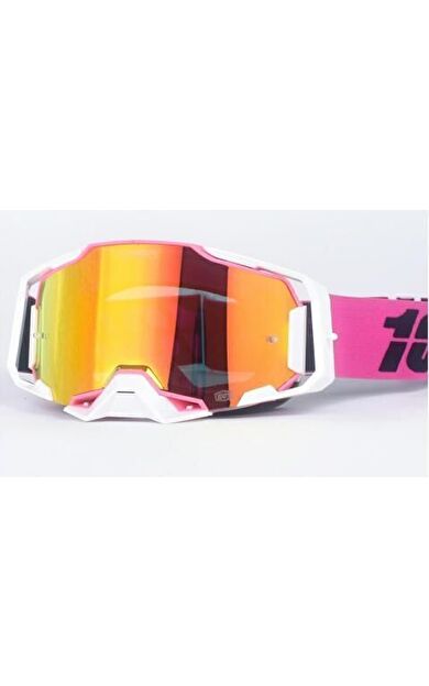 %100 Armega T20 Beyaz Pembe Goggle
