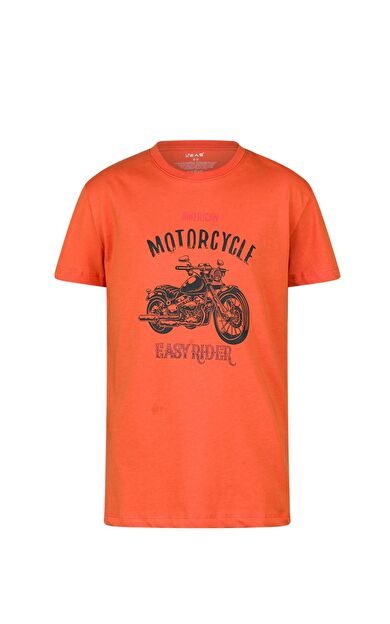 2AS Aja Çocuk Baskılı T-Shirt Turuncu 212