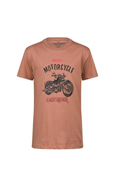 2AS Aja Çocuk Baskılı T-Shirt Kahve 212