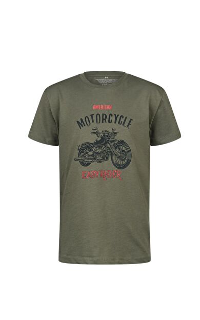 2AS Aja Çocuk Baskılı T-Shirt Haki 212