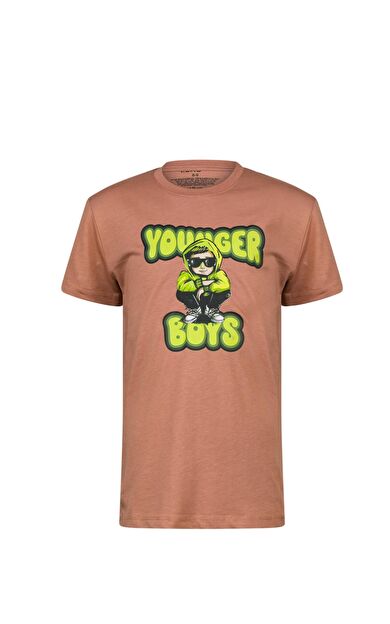2AS Aja Çocuk Baskılı  T-Shirt Kahve 214