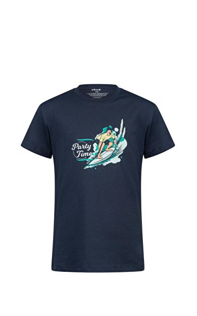 2AS Aja Çocuk Baskılı T-Shirt Lacivert 216