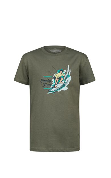 2AS Aja Çocuk Baskılı T-Shirt Haki 216