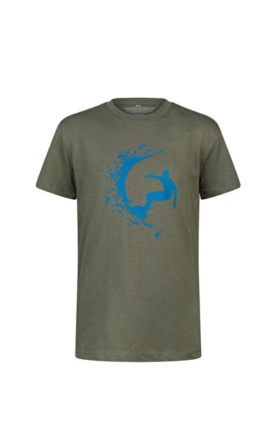 2AS Aja Çocuk Baskılı T-Shirt Haki 220
