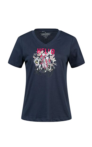 2AS Alone Baskılı V Yaka Kadın T-Shirt 402 2ASALONBAS4020335