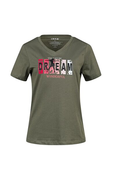 2AS Alone Baskılı V Yaka Kadın T-Shirt 404 2ASALONBAS40421417