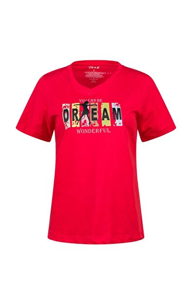 2AS Alone Baskılı V Yaka Kadın T-Shirt 404 2ASALONBAS40415Q