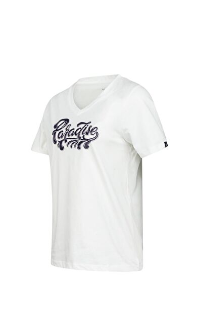 2AS Alone Baskılı V Yaka Kadın T-Shirt 406 2ASALONBAS4060