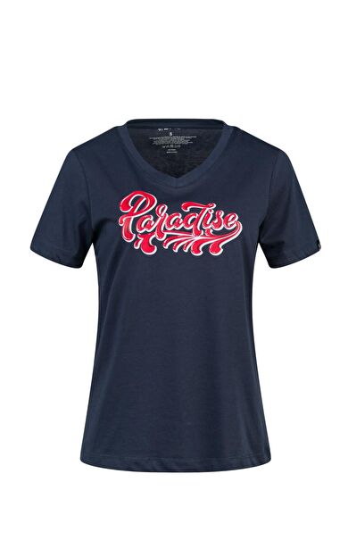 2AS Alone Baskılı V Yaka Kadın T-Shirt 406 2ASALONBAS4060335