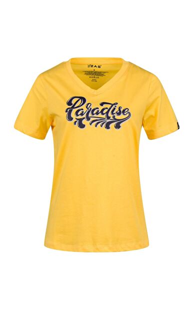 2AS Alone Baskılı V Yaka Kadın T-Shirt 406 2ASALONBAS40670M