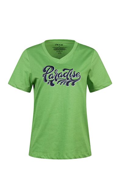 2AS Alone Baskılı V Yaka Kadın T-Shirt 406 2ASALONBAS4060/4