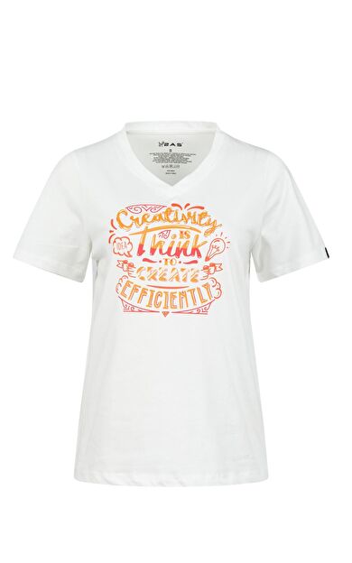 2AS Alone Baskılı V Yaka Kadın T-Shirt 411 2ASALONBAS4110