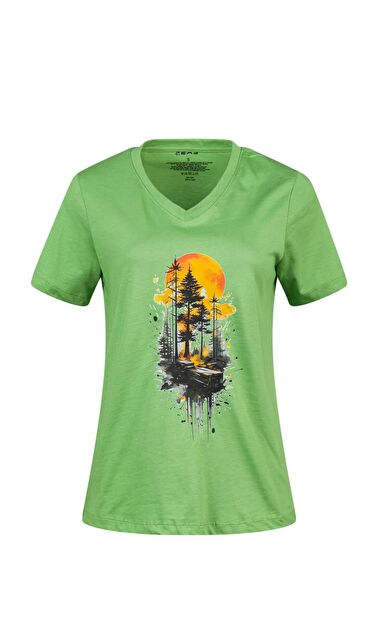 2AS Alone Baskılı V Yaka Kadın T-Shirt 413 2ASALONBAS4130/4