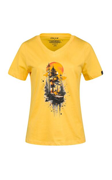 2AS Alone Baskılı V Yaka Kadın T-Shirt 413 2ASALONBAS41370M