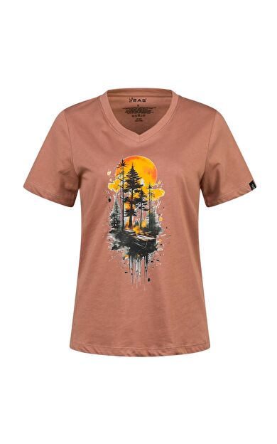 2AS Alone Baskılı V Yaka Kadın T-Shirt 413 2ASALONBAS413088