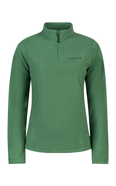 2AS Camila Kadın Yarım Fermuarlı İnce Polar Sweatshirt Yeşil