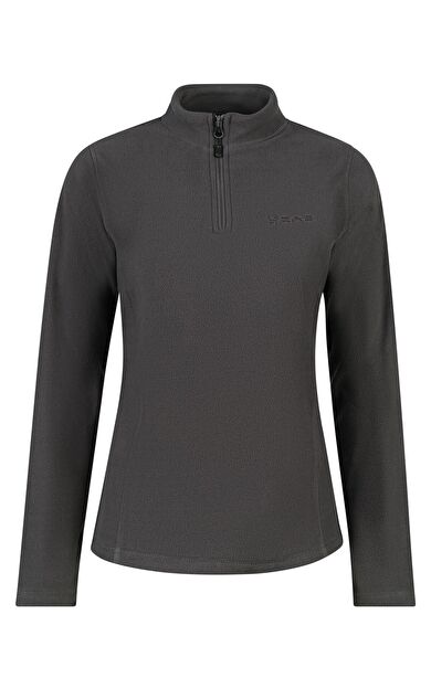 2AS Camila Kadın Yarım Fermuarlı İnce Polar Sweatshirt Antrasit