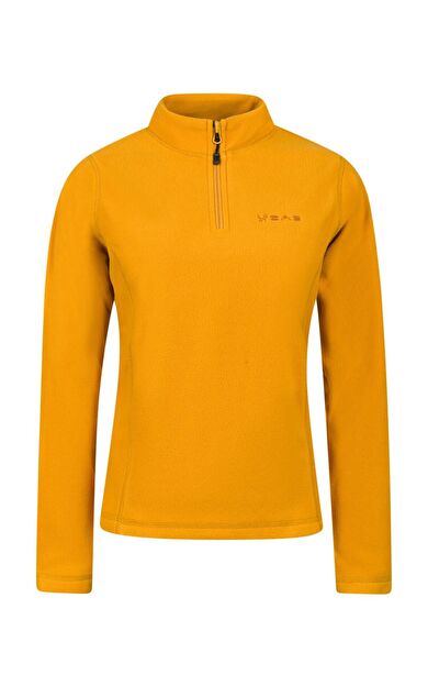 2AS Camila Kadın Yarım Fermuarlı İnce Polar Sweatshirt Hardal
