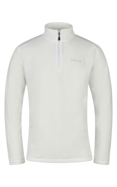 2AS Cedric Erkek Yarım Fermuarlı İnce Polar Sweatshirt Beyaz