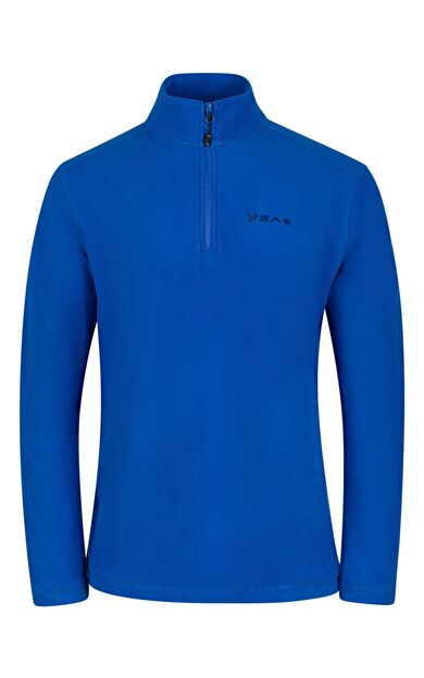 2AS Cedric Erkek Yarım Fermuarlı İnce Polar Sweatshirt Mavi