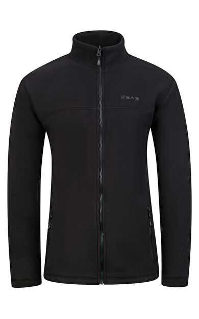 2as Chestert Erkek Tam Fermuarlı İnce Polar Sweatshırt Siyah