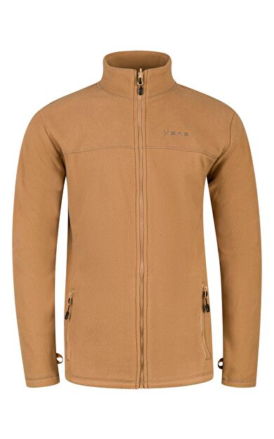 2as Chestert Erkek Tam Fermuarlı İnce Polar Sweatshırt Camel