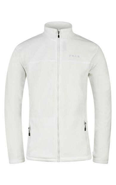 2as Chestert Erkek Tam Fermuarlı İnce Polar Sweatshırt Beyaz