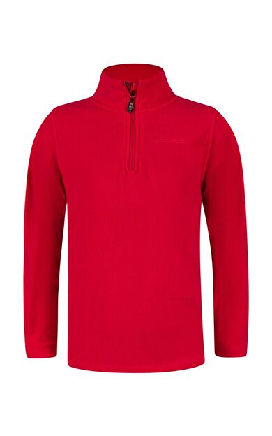 2AS Clara Çocuk Yarım Fermuarlı İnce Polar Sweatshirt Kırmızı