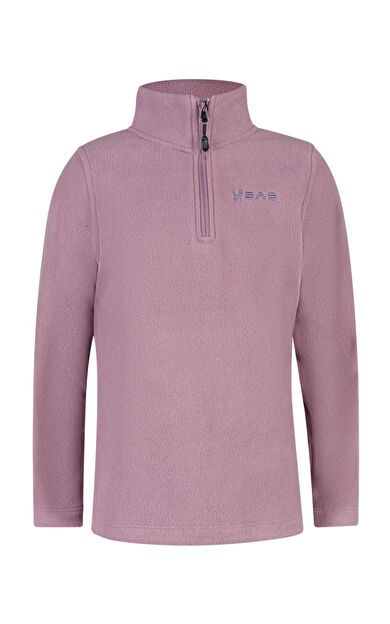 2AS Clara Çocuk Yarım Fermuarlı İnce Polar Sweatshirt Lila