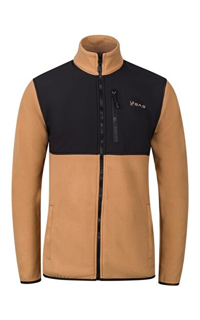 2AS Cliff Erkek Parçalı İnce Polar Sweatshirt Camel