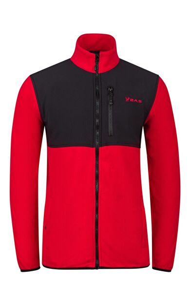 2AS Cliff Erkek Parçalı İnce Polar Sweatshirt Kırmızı