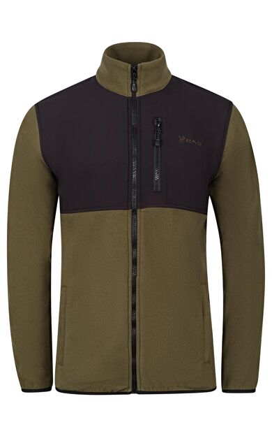 2AS Cliff Erkek Parçalı İnce Polar Sweatshirt Haki