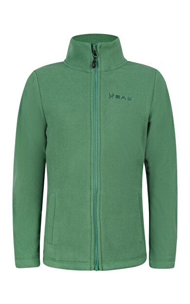 2AS Crystal Çocuk Tam Fermuarlı İnce Polar Sweatshirt Yeşil