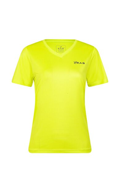2AS Freda V Yaka Kadın Tişört Neon Yeşili