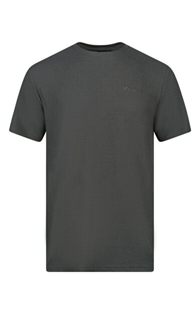 2AS Kalei Sıfır Yaka T-Shirt Açık Antrasit