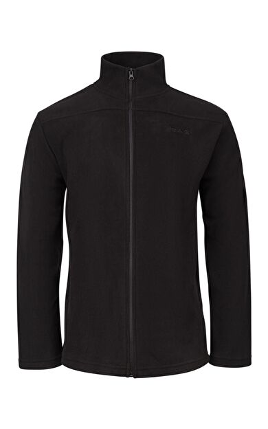 2AS Larry Erkek Tam Fermuarlı Polar Sweatshirt Siyah