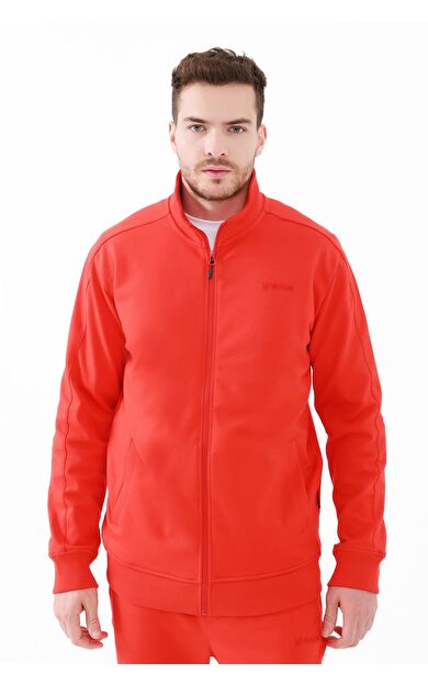 2AS Oreste Erkek İnterlok Tam Fermuarlı Sweatshirt Kırmızı