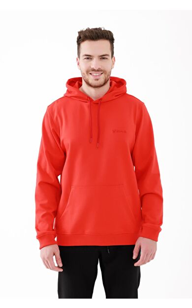 2AS Ozwet Kapşonlu Sıfır Yaka Sweatshirt Kırmızı