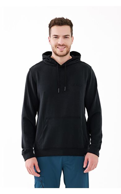 2AS Ozwet Kapşonlu Sıfır Yaka Sweatshirt Siyah