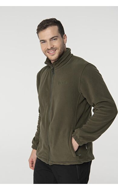 2AS Peak Tam Fermuarlı Heavy Erkek Polar Sweatshirt Haki