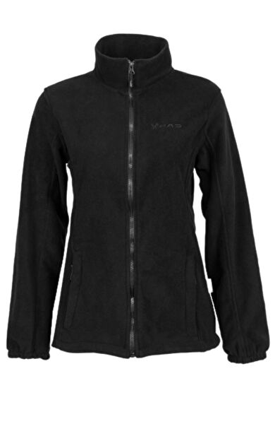 2AS Pello Tam Fermuarlı Heavy Kadın Polar Sweatshirt Siyah
