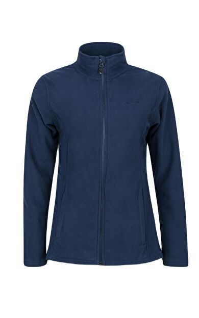 2AS Peridot Tam Fermuarlı Kadın Polar Sweatshirt Lacivert