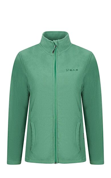2AS Peridot Tam Fermuarlı Kadın Polar Sweatshirt Yeşil