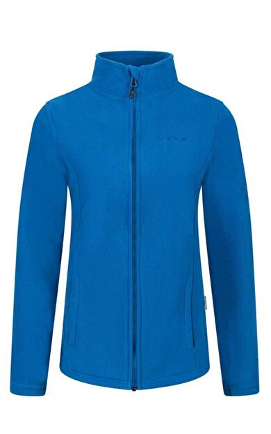 2AS Peridot Tam Fermuarlı Kadın Polar Sweatshirt Mavi