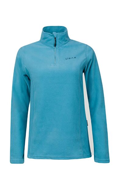 2AS Pinna Yarım Fermuarlı Kadın Polar Sweatshirt Açık Mavi