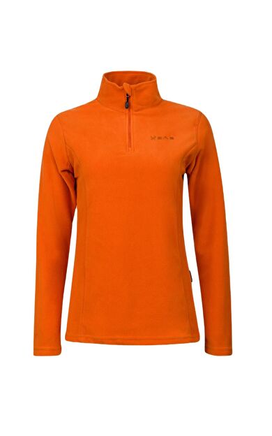 2AS Pinna Yarım Fermuarlı Kadın Polar Sweatshirt Turuncu