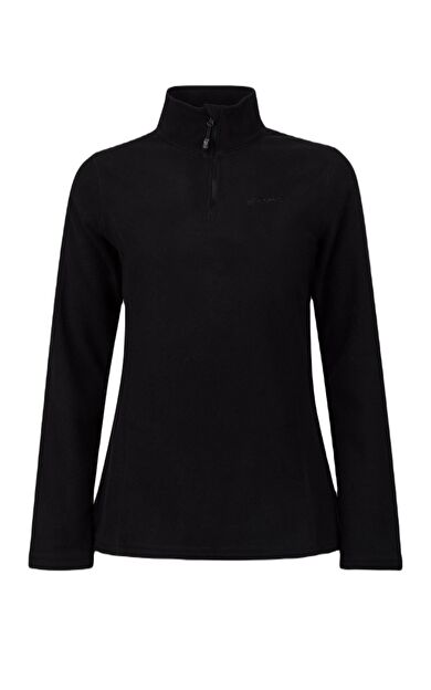 2AS Pinna Yarım Fermuarlı Kadın Polar Sweatshirt Siyah